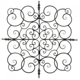 Accent Plus Square Scrolled Iron Wall Plaque