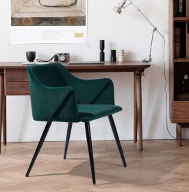Velvet Arm Dining Chair (Set of 2) - Dark Green