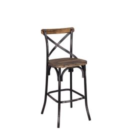 Zaire Bar Chair (1Pc) in Antique Black & Antique Oak YF
