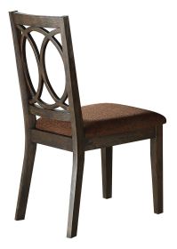Jameson Side Chair (Set-2); Brown Fabric & Espresso (2Pc/1Ctn)