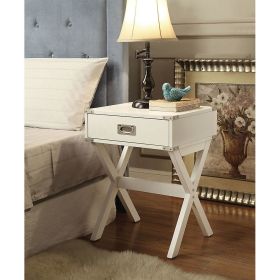 Babs End Table in White - 82824