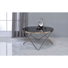Valora Coffee Table in Champagne & Black Glass - 81830
