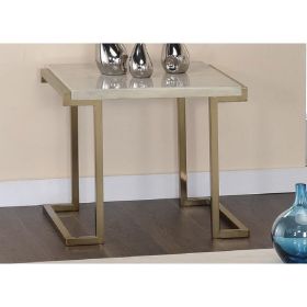 Boice II End Table in Faux Marble & Champagne XH - 82872