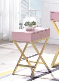 Coleen Side Table; Pink & Gold - 82698