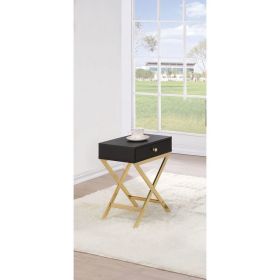 Coleen Side Table in Black & Brass - 82296