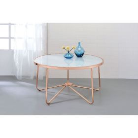 Alivia Coffee Table in Rose Gold & Frosted Glass - 81835