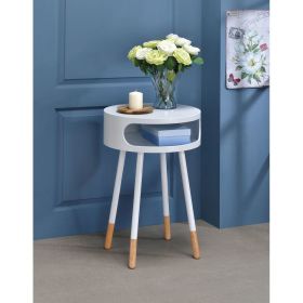 Sonria End Table in White & Natural XH - 84445