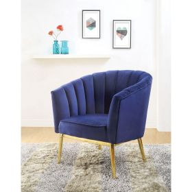 Colla Accent Chair in Midnight Blue Velvet & Gold - 59815