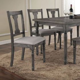 Wallace Side Chair (Set-2) in Tan Linen & Weathered Gray - 71437