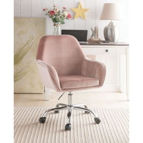 Eimer Office Chair in Peach Velvet & Chrome YJ
