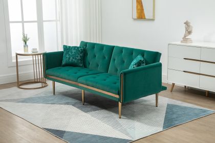 Velvet Sofa ; Accent sofa .Three seat sofa with metal feet