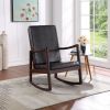 Raina Rocking Chair; Dark Brown PU & Espresso Finish - 59935