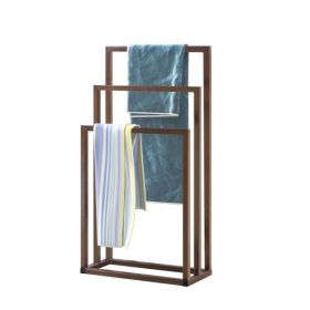 Metal Freestanding Towel Rack 3 Tiers Hand Towel Holder Organizer for Bathroom Accessories (Color: Brown)