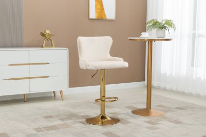 Bar Stools with Back and Footrest Counter Height bar Chairs (Color: pic)