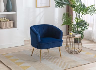 COOLMORE Accent Chair ; leisure single chair with Golden feet (Color: Navy)