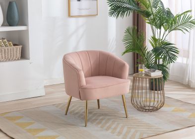 COOLMORE Accent Chair ; leisure single chair with Golden feet (Color: PINK)