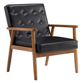 (75 x 69 x 84)cm Retro Modern Wooden Single Chair RT (Color: BLACK)