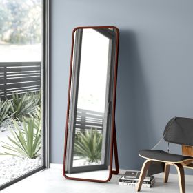 Mid-Century Modern Full Length Mirror, 64"x 21" (Color: Brown)