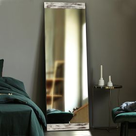Mid-Century Modern Full Length Mirror, 64"x 21" (Color: Weathered White)