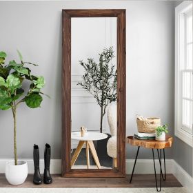 Distressed Wood Full Length Mirror (Color: Striped Wood)