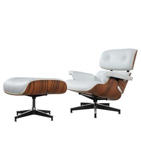 High grade vintage 8 layer leather plywood ergonomic design office chair (Color: White Palisander)